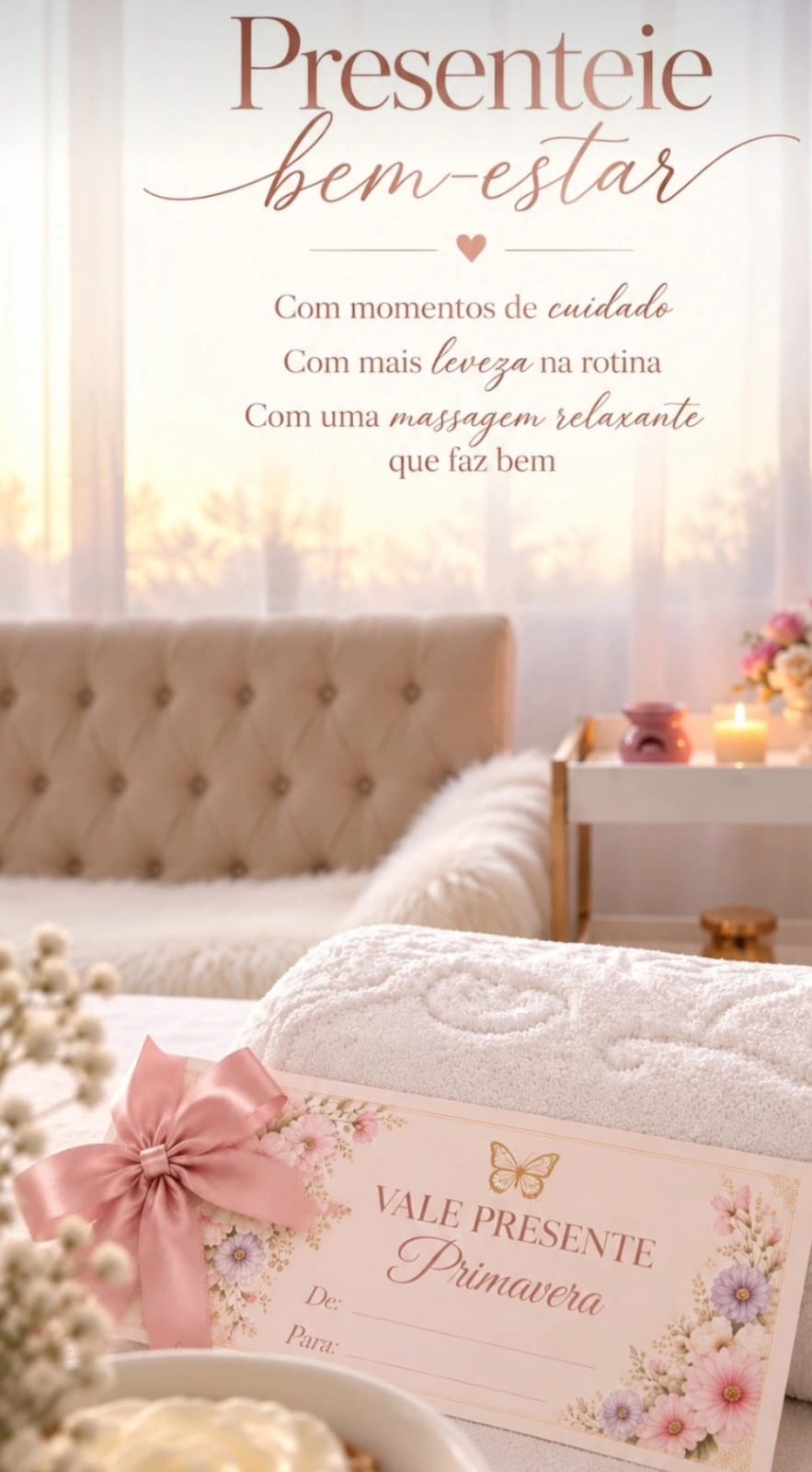 Voucher de presente e experiência de bem-estar